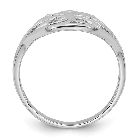 Sterling Silver Rhodium-plated Polished Fancy Tree Size 6 Ring