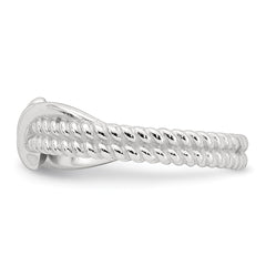 Sterling Silver Polished and Textured Fancy Twisted Size 6 Ring