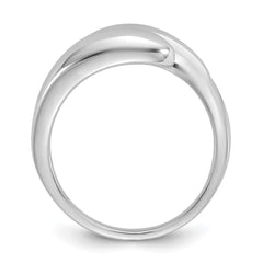 Sterling Silver Rhodium-plated Polished Open Bypass Size 6 Ring