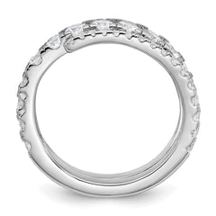 Sterling Silver Rhodium-plated Polished CZ Wrapped Band Size 6 Ring