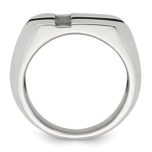 Sterling Silver Antiqued Cross Mens Size 10 Ring