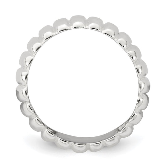 Sterling Silver Polished 8.5mm Ridge Pattern Ring