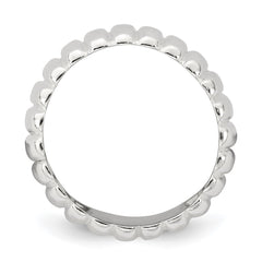 Sterling Silver Polished 8.5mm Ridge Pattern Ring