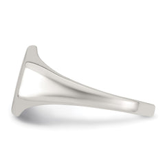 Sterling Silver Polished 12.2mm x 11.4mm Hexagon Closed Back Size 10 Mens Signet Ring