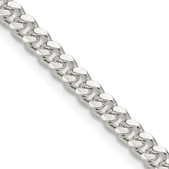 Sterling Silver 4mm Domed w/ Side D/C Curb ChainQRC120