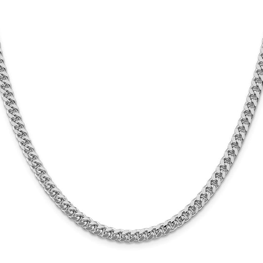 Sterling Silver Rhodium-plated 5mm Domed w/ Side D/C Curb ChainQRC150R