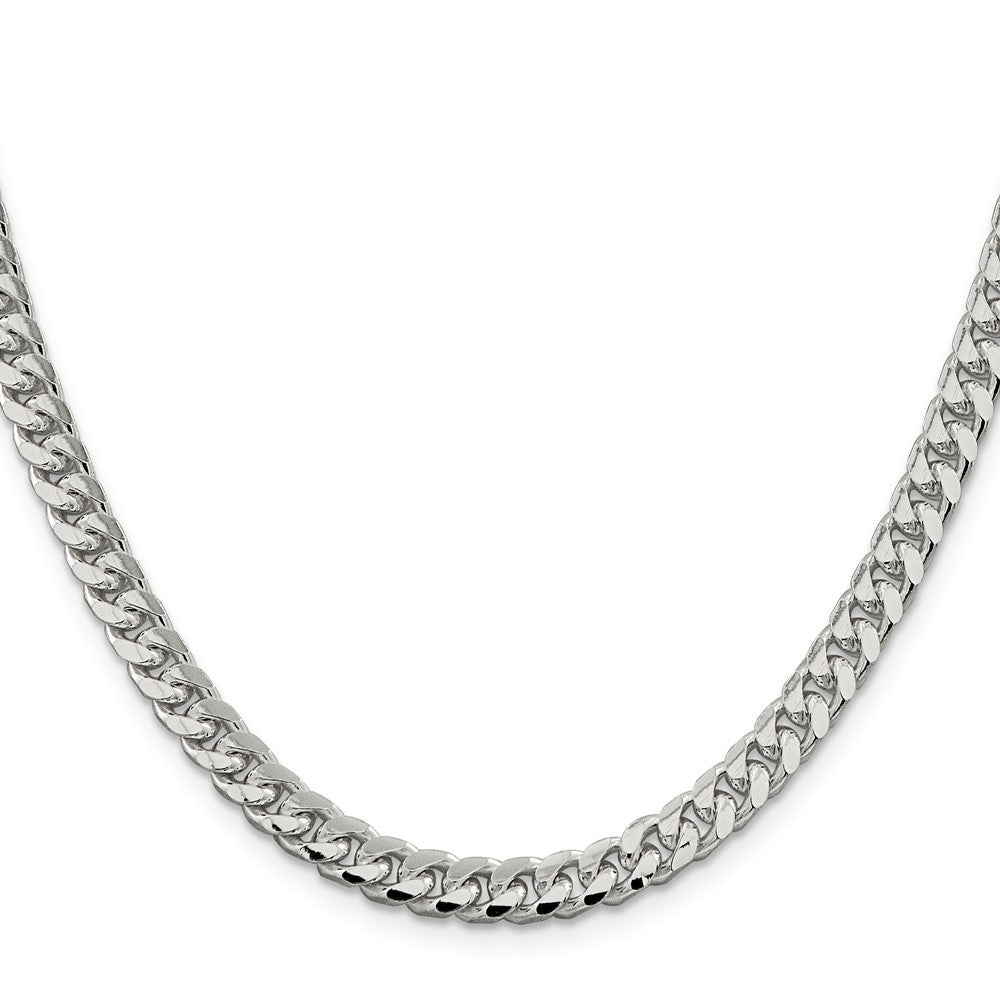 Sterling Silver 6mm Domed w/ Side D/C Curb ChainQRC180