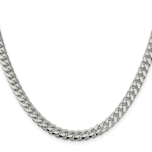 Sterling Silver 6mm Domed w/ Side D/C Curb ChainQRC180