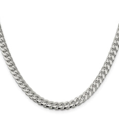 Sterling Silver 6mm Domed w/ Side D/C Curb ChainQRC180