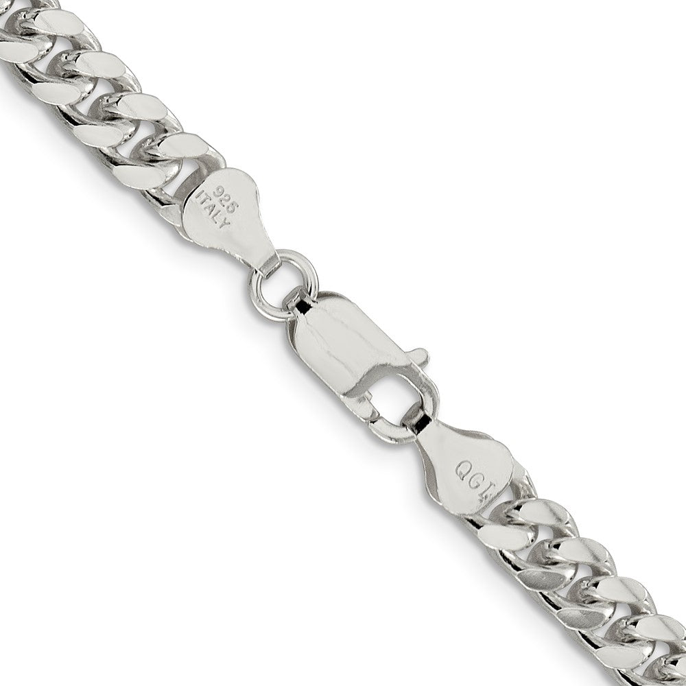 Sterling Silver 6mm Domed w/ Side D/C Curb ChainQRC180