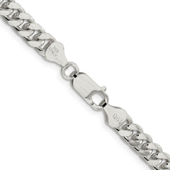 Sterling Silver 6mm Domed w/ Side D/C Curb ChainQRC180