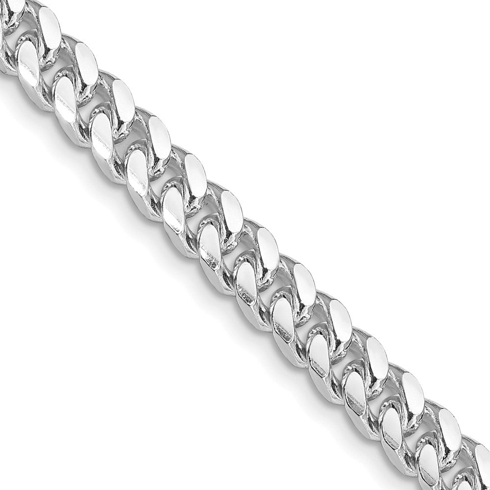 Sterling Silver Rhodium-plated 6mm Domed w/ Side D/C Curb ChainQRC180R