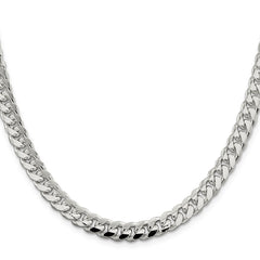 Sterling Silver 7.35mm Domed w/ Side D/C Curb ChainQRC220