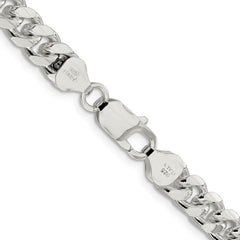 Sterling Silver 7.35mm Domed w/ Side D/C Curb ChainQRC220