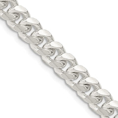 Sterling Silver 7.35mm Domed w/ Side D/C Curb ChainQRC220