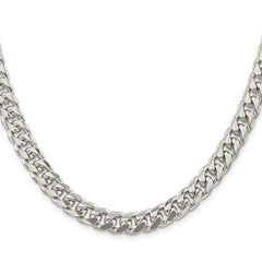 Sterling Silver 8.5mm Domed w/ Side D/C Curb ChainQRC240