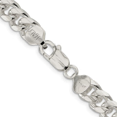 Sterling Silver 8.5mm Domed w/ Side D/C Curb ChainQRC240
