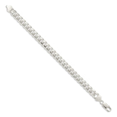 Sterling Silver 8.5mm Domed w/ Side D/C Curb Chain QRC240-8