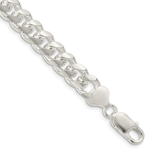 Sterling Silver 8.5mm Domed w/ Side D/C Curb Chain QRC240-8