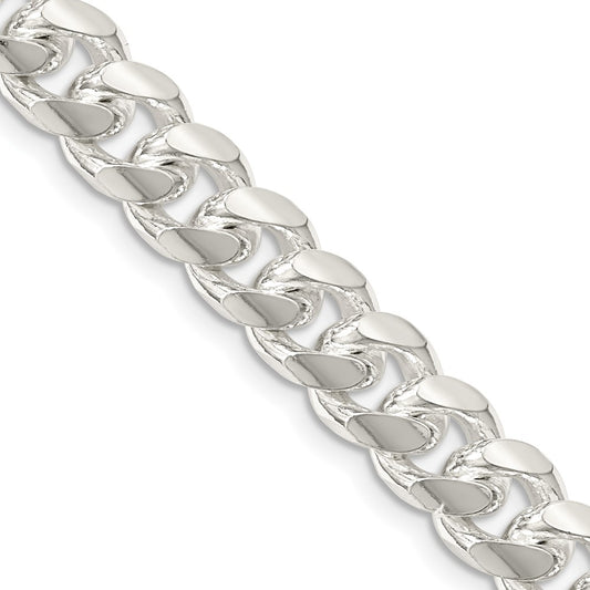 Sterling Silver 8.5mm Domed w/ Side D/C Curb ChainQRC240