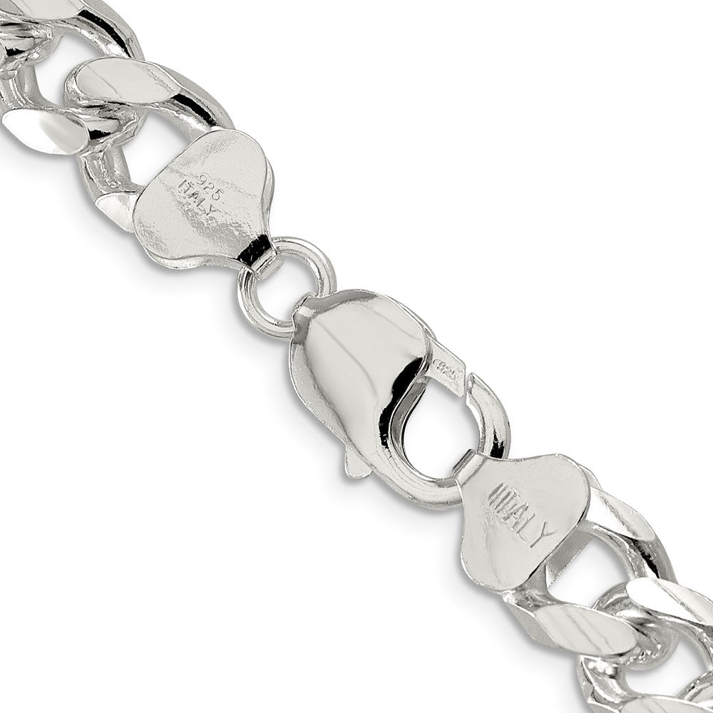 Sterling Silver 10.5mm Domed w/ Side D/C Curb ChainQRC300