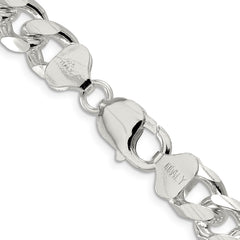 Sterling Silver 10.5mm Domed w/ Side D/C Curb ChainQRC300