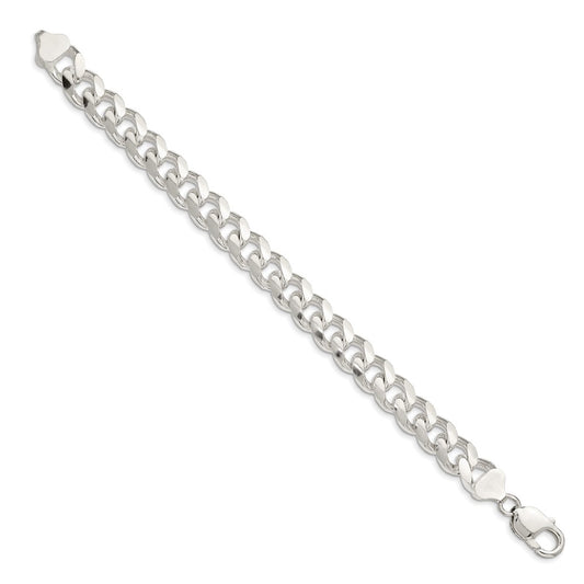Sterling Silver 10.5mm Domed w/ Side D/C Curb Chain QRC300-8