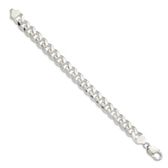 Sterling Silver 10.5mm Domed w/ Side D/C Curb Chain QRC300-8