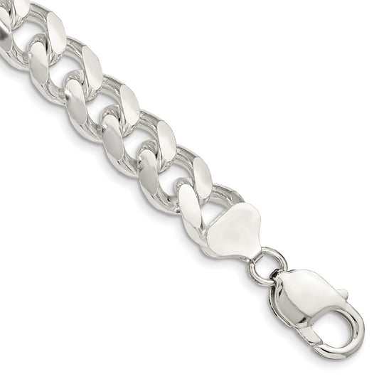 Sterling Silver 10.5mm Domed w/ Side D/C Curb Chain QRC300-8