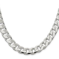 Sterling Silver 11mm Domed w/ Side D/C Curb ChainQRC350
