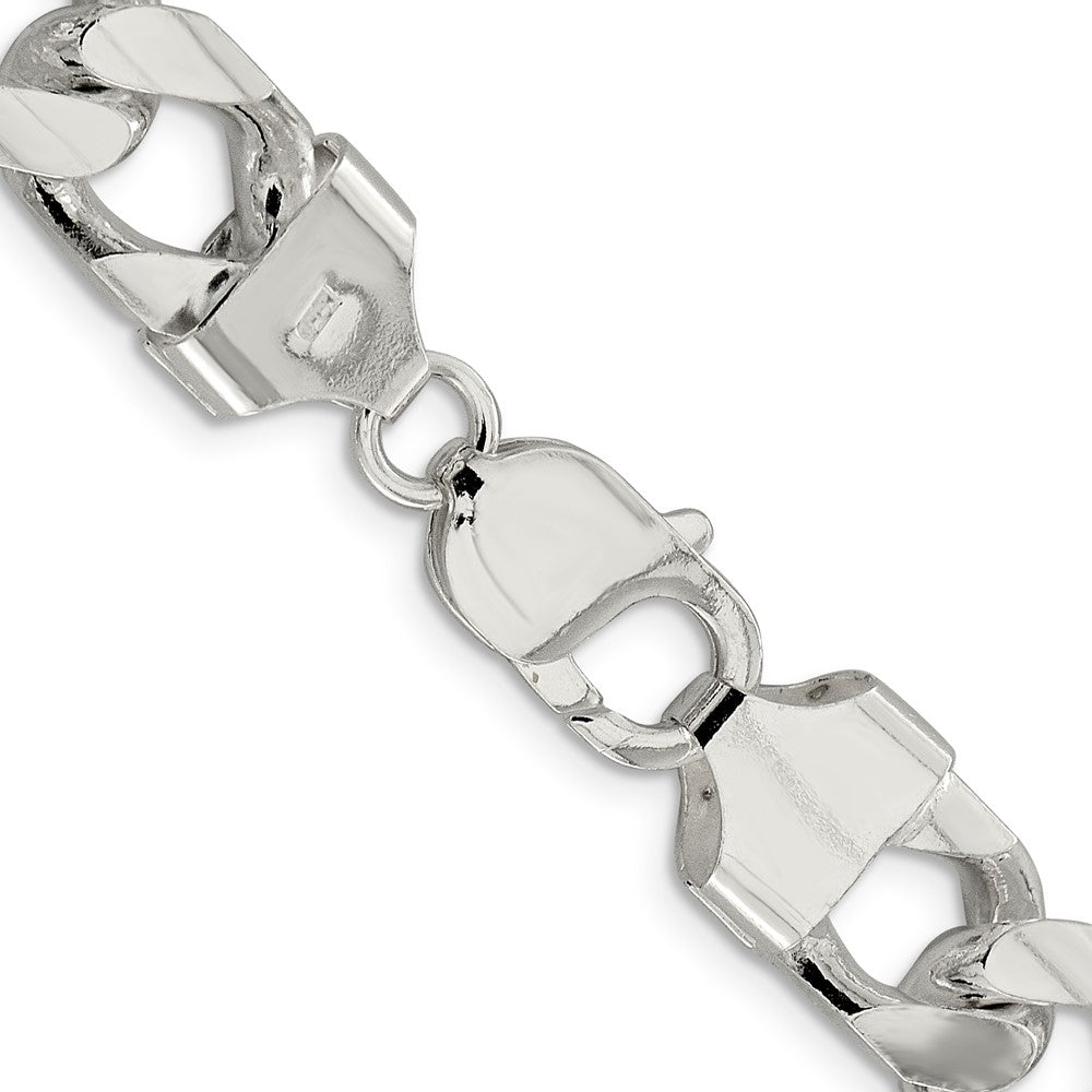 Sterling Silver 11mm Domed w/ Side D/C Curb ChainQRC350