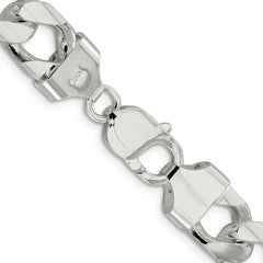 Sterling Silver 11mm Domed w/ Side D/C Curb ChainQRC350