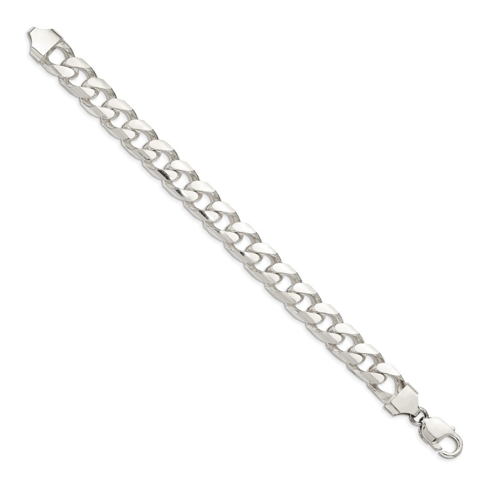 Sterling Silver 11mm Domed w/ Side D/C Curb Chain QRC350-8