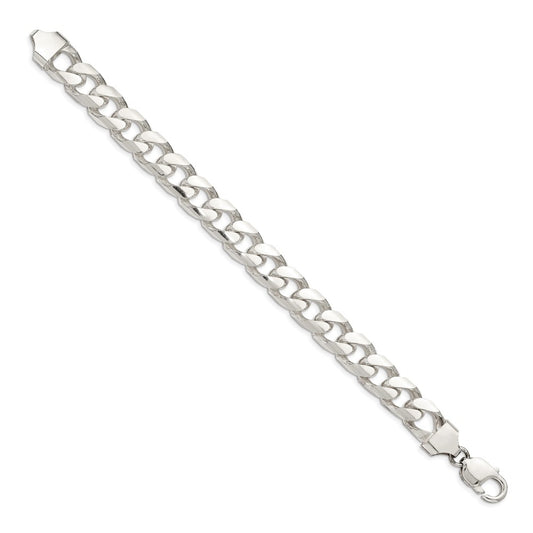 Sterling Silver 11mm Domed w/ Side D/C Curb Chain QRC350-8