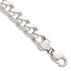 Sterling Silver 11mm Domed w/ Side D/C Curb Chain QRC350-8