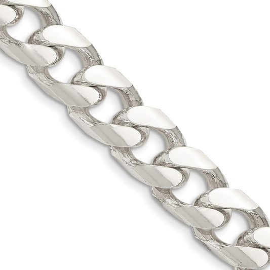 Sterling Silver 11mm Domed w/ Side D/C Curb ChainQRC350