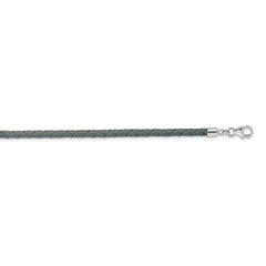 Sterling Silver Reflections Gray Leather Rhodium-plated 14 inch with a 2 inch extention Choker/Wrap Bracelet QRS4049GRAY-14