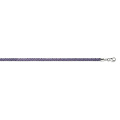 SS Reflections Purple Leather Rh-plated 14in w/2in ext Choker/Wrap Bracelet QRS4049PURP-14