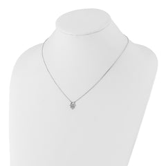 Sterling Shimmer Sterling Silver Rhodium-plated CZ 45 Stone 16 inch with 2 inch extender Chamseh Necklace QSH114-16