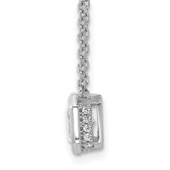 Sterling Shimmer Sterling Silver Rhodium-plated CZ 19 Stone 16 inch with 2 inch extender Square Necklace QSH115-16