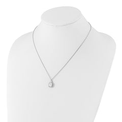 Sterling Shimmer Sterling Silver Rhodium-plated CZ 25 Stone 16 inch with 2 inch extender Teardrop Necklace QSH117-16