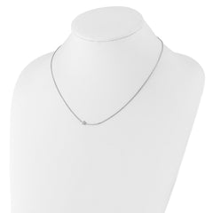 Sterling Shimmer Sterling Silver Rhodium-plated CZ 22 Stone 16 inch with 2 inch extension Star Necklace QSH119-16