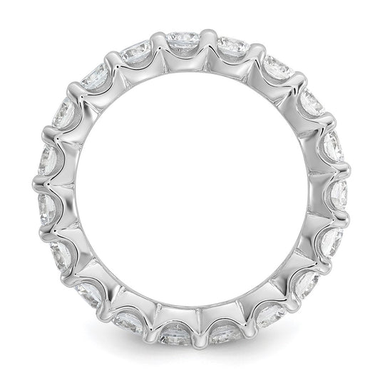 Sterling Shimmer Sterling Silver Rhodium-plated 3.5mm CZ 18 Stone Eternity Band