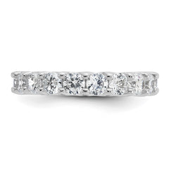 Sterling Shimmer Sterling Silver Rhodium-plated 3.5mm CZ 18 Stone Eternity Band