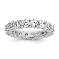 Sterling Shimmer Sterling Silver Rhodium-plated 3.75mm CZ 17 Stone Eternity Band