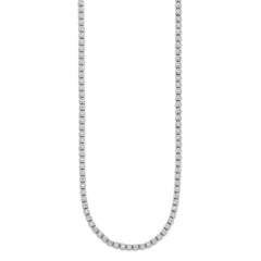 Sterling Shimmer Sterling Silver Rhodium-plated Bezel Set 1.7mm CZ 135 Stone 17 inch Necklace QSH172-17