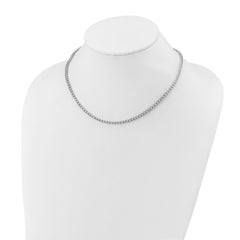 Sterling Shimmer Sterling Silver Rhodium-plated Bezel Set 1.7mm CZ 135 Stone 17 inch Necklace QSH172-17
