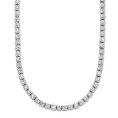 Sterling Shimmer Sterling Silver Rhodium-plated Bezel Set 1.7mm CZ 135 Stone 17 inch Necklace QSH172-17