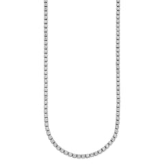 Sterling Shimmer Sterling Silver Rhodium-plated Bezel Set 1.7mm CZ 159 Stone 20 inch Necklace QSH172-20