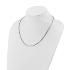Sterling Shimmer Sterling Silver Rhodium-plated Bezel Set 1.7mm CZ 159 Stone 20 inch Necklace QSH172-20